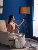 Axyaa Nordic Gold Tripod Floor Lamp for Modern Living Room Lighting