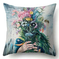 Axyaa Floral Landscape Painting Cushion Cover 45x45CM Home Decor Pillowcase