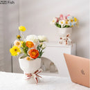 Axyaa Floral Bouquet Ceramic Vase for Hydroponic Flower Arrangement