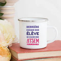 Axyaa Enamel Mug - Top Atsem Gift, Creative Print, School Drinkware, Home Handle