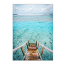 Axyaa Seaside Coconut Tree Canvas Painting: Nordic Beach Wall Art Print