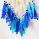 Axyaa Evil Eye Dream Catcher Wall Hanging Blue Feather Boho Room Decor