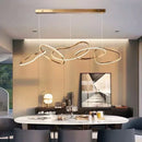 Axyaa Stainless Steel LED Chandelier: Modern Rose Gold Luminaire for Living & Dining Room