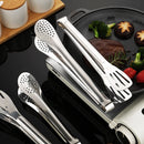 Axyaa Stainless Steel BBQ Tongs Set - Heat Resistant Kitchen Cooking Clips
