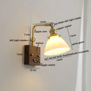 Axyaa Nordic LED Wall Lamps Walnut Glass Stair Light Fixtures for Home Décor
