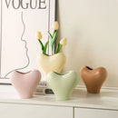 Axyaa Heart Ceramic Vase for High-Aesthetic Living Room Decor