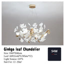 Axyaa Gold Branches Chandelier With Porcelain Leaves - Luxury Living Room Decor