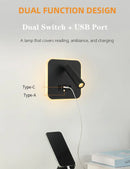 Axyaa Multifunctional LED Wall Sconce with USB Ports & Switch