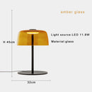 Axyaa Glass Amber Green LED Table Lamp for Luxurious Living Spaces