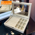Velvet Jewelry Organizer Box with Dust-proof Display Stand by Axyaa