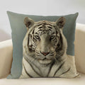 Axyaa Tiger Lion Linen Pillowcase 45x45cm Decorative Cushion Cover for Living Room