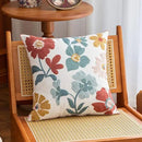 Axyaa Floral Embroidered Cotton Pillow Cover - Nordic Style Mesh Square Cushion