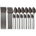 Axyaa 24-Piece Stainless Steel Dinnerware Set White Silver Flatware Tableware Kit
