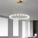 Axyaa Nordic LED Chandelier: Luxury Cream Bean Ceiling Light