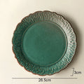 Axyaa Ceramic Dinner Plate Set - Retro Relief Steak Pasta Fish Molecular Cuisine Specialty