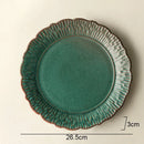 Axyaa Ceramic Dinner Plate Set - Retro Relief Steak Pasta Fish Molecular Cuisine Specialty