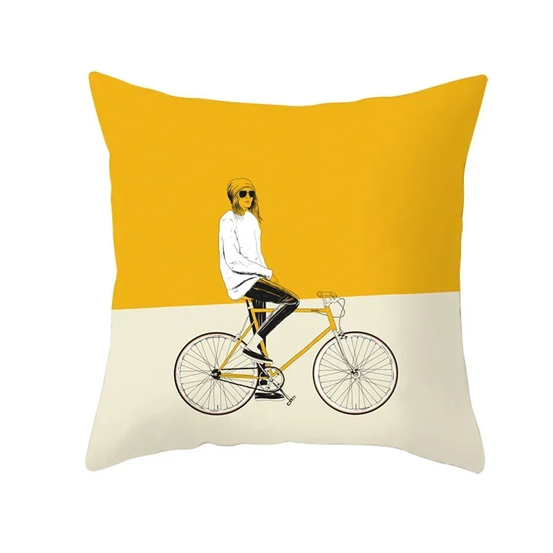 Pineapple Leaf Cushion Cover - Axyaa Summer Yellow Decor Pillowcase