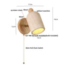 Axyaa Up Down Rotate LED Wall Light - Pull Chain Switch Wood Home Decor Lamp