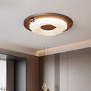 Axyaa Nordic Walnut LED Ceiling Light - Dimmable Minimalist Chandelier for Living Room