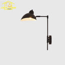 Axyaa Rotatable LED Wall Lamp Black Bedroom Living Room Study Industrial Style
