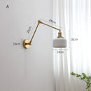 Axyaa Copper Swing Arm LED Wall Sconce Up And Down Ceramic Lampshade
