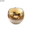 Axyaa White Gold Ceramic Eggshell Steamed Egg Bowl | Dessert Pudding Yogurt Bowl