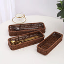 Axyaa Rectangular Faux Rattan Storage Basket for Home Organization
