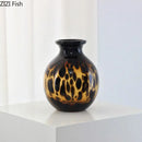 Axyaa Amber Glass Vase Hydroponic Flower Pots Desk Decoration Artificial Flower Display