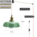 Axyaa Glass Pendant Light E27 Base Adjustable Ceiling Lamp for Living Room