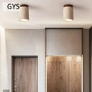 Axyaa Japanese Style Stone Wood Ceiling Lamp for Living Room, Corridor, Balcony