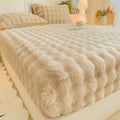 Axyaa Plush Fluffy Fitted Bed Sheet Mattress Topper - Single Double Simmons Cover