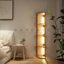 Axyaa Wooden Shelf Floor Lamp for Home Décor & Lighting in Bedroom, Living Room & Study