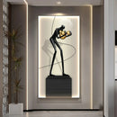 Abstract Figure Luminous Interior Canvas Painting Wall Lamps by Axyaa