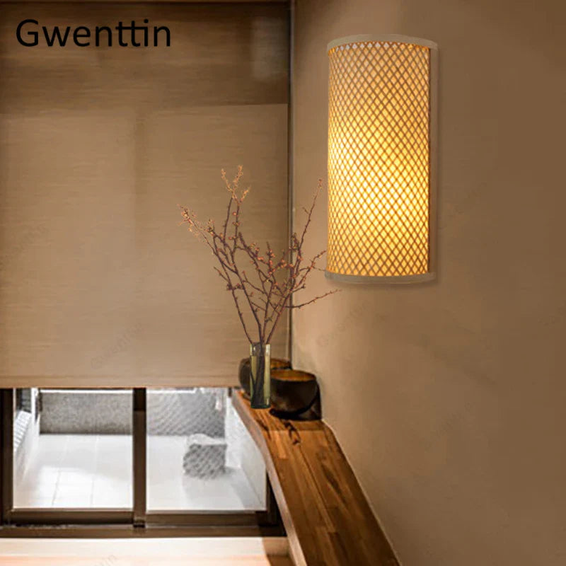 Axyaa Bamboo Wall Sconces LED Light Fixtures for Home Decor