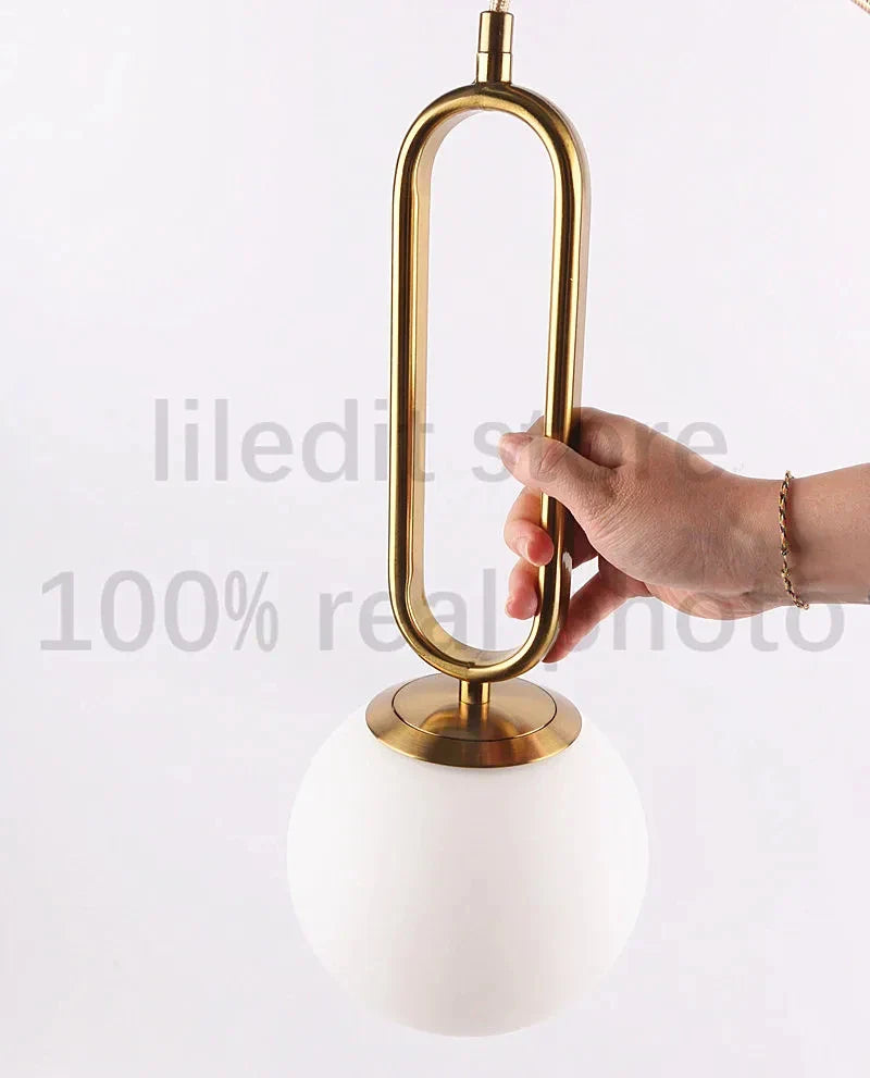 Axyaa Golden Glass Ball Pendant Lights for Modern Decor