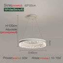 Axyaa LED Glossy Round Chandelier Dimmable Ceiling Light for Modern Nordic Living Room