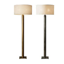 Axyaa Brass Minimalist Floor Lamp 67" with Large Fabric Lampshade