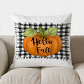 Axyaa Pumpkins Checkered Fall Pillow Cover for Sofa Bedroom Car - Grateful Blessed Pattern