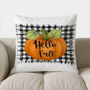 Axyaa Pumpkins Checkered Fall Pillow Cover for Sofa Bedroom Car - Grateful Blessed Pattern
