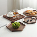 Axyaa Black Walnut Wooden Tea Cup Tray - High-grade Kitchen Storage & Serving Tray