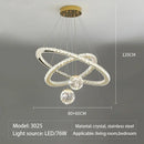 Axyaa Crystal LED Pendant Lamp with Remote Control, Dimmable Chandelier for Home Decor