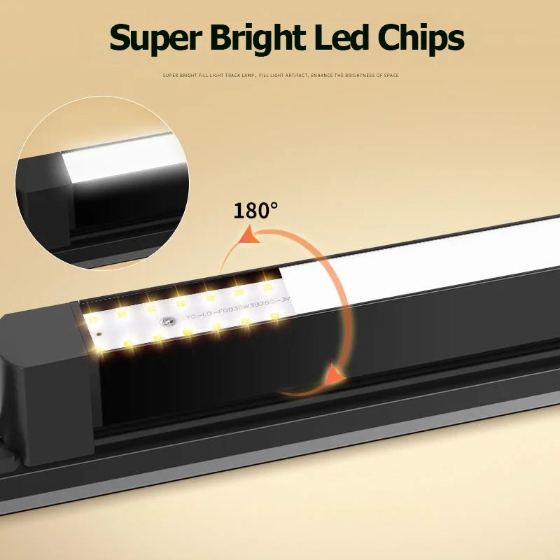 Axyaa Track Light Set: LED Rail Floodlight Chandelier for Home, Shop, Bedroom