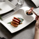 Axyaa Rectangular Ceramic Plate Set for Elegant Dining Experience