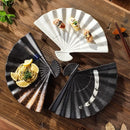 Axyaa Fan Shaped Ceramic Plate: Retro Sushi, Dessert, Dim Sum, Molecular Cuisine Tableware