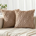 Axyaa Ivory White Plush Faux Wool Throw Pillow Covers, 45x45CM Boho Style