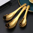 Axyaa 304 Stainless Steel Korean Children Soup Spoon Ice Cream Dessert Fruit Spoons