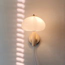 Axya White Glass Mushroom LED Wall Lamp for Modern Bedroom Living Room Decor
