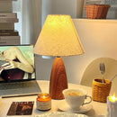 Axyaa Nordic Walnut Floor Lamp LED Table Light for Living Room and Bedroom