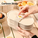 Axyaa Double Layer Microwave Lunch Box with Dividers - Portable Bento Box