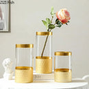Axyaa Honeycomb Glass Vase: Decorative Hydroponics Flower Pot for Artificial Floral Arrangements